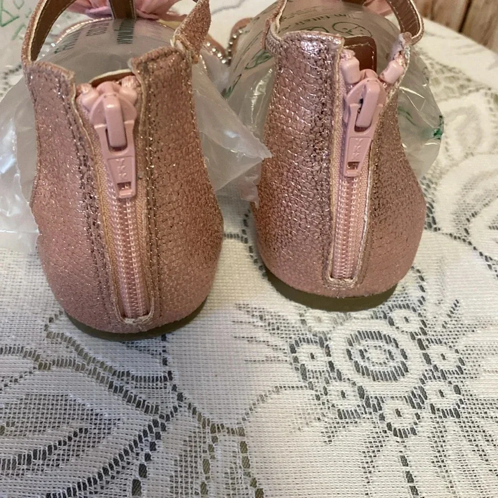 Children Place Size 1 Saddles Pink Metallic with Pink and‎ Silver Tones NWOT
